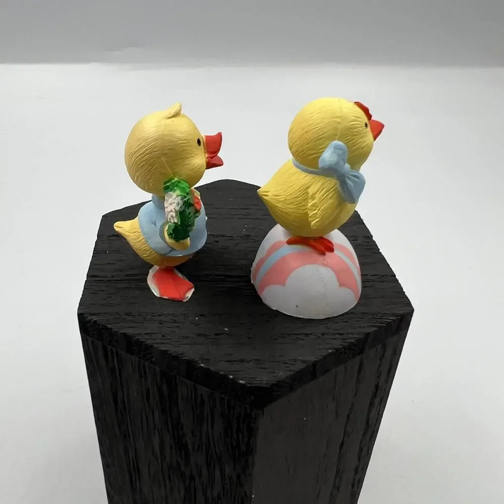 Vintage Plastic Easter Baby Chick Cake Toppers Mini Decorative Figurines